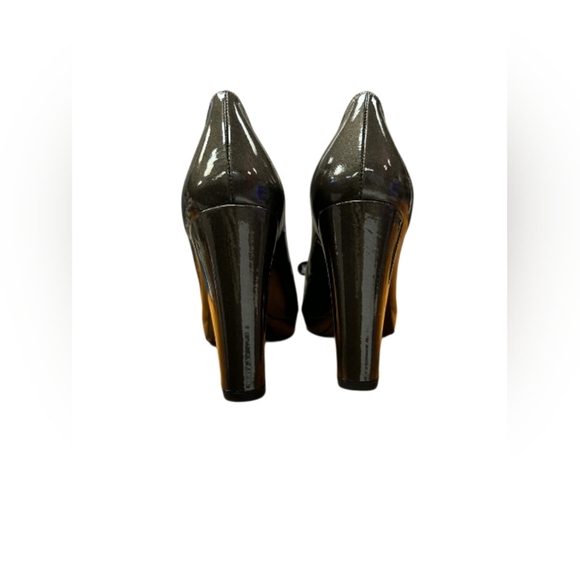 Stuart Weitzman NWT Bowright Heels Rock Quasar Brown/Gold Sparkle Size 8M - Picture 5 of 9